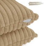 Faux Fur European Pillowcases - Natural - Twin Pack