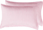Yarn-Dyed Microfibre Stripe Quilt Cover Set - Pink