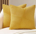 Corduroy Windmill-Inspired Cushion Covers - Twin-Pack - Yellow - 45cm x 45cm