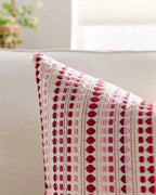 Bohemian Dot Woven Cushion Covers - Twin-Pack - Burgundy, 30cm x 50cm