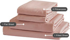 Vintage Washed Microfibre Sheet Set with Pillowcases - Pink