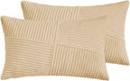 Corduroy Windmill-Inspired Cushion Covers - Twin-Pack - Beige - 30cm x 50cm