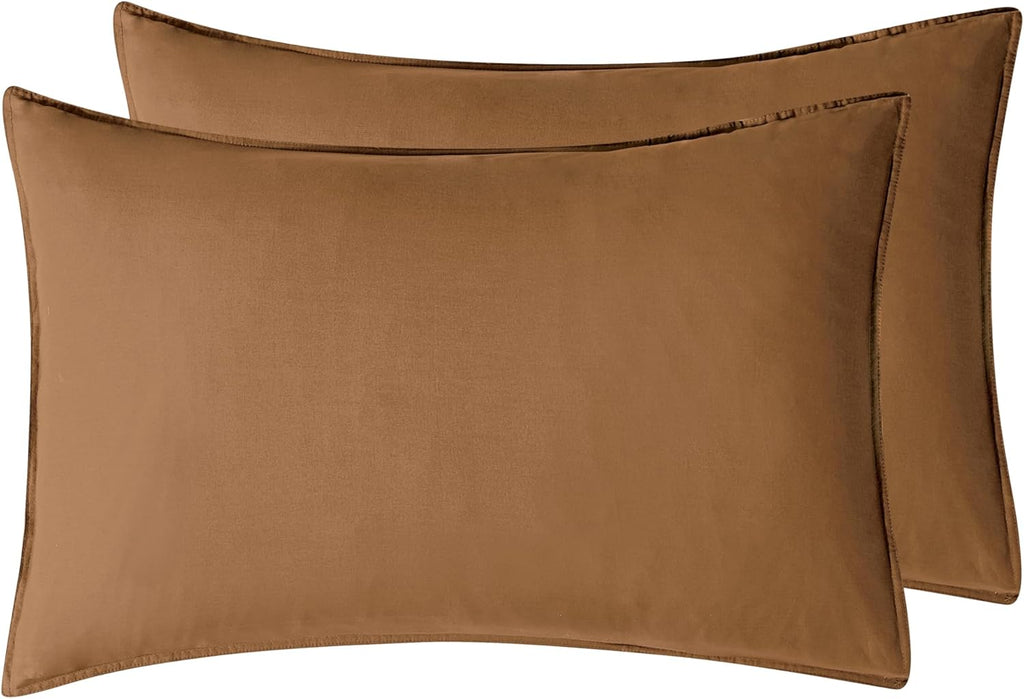Vintage Washed Cotton Standard Pillowcases - Twin-Pack - Rust