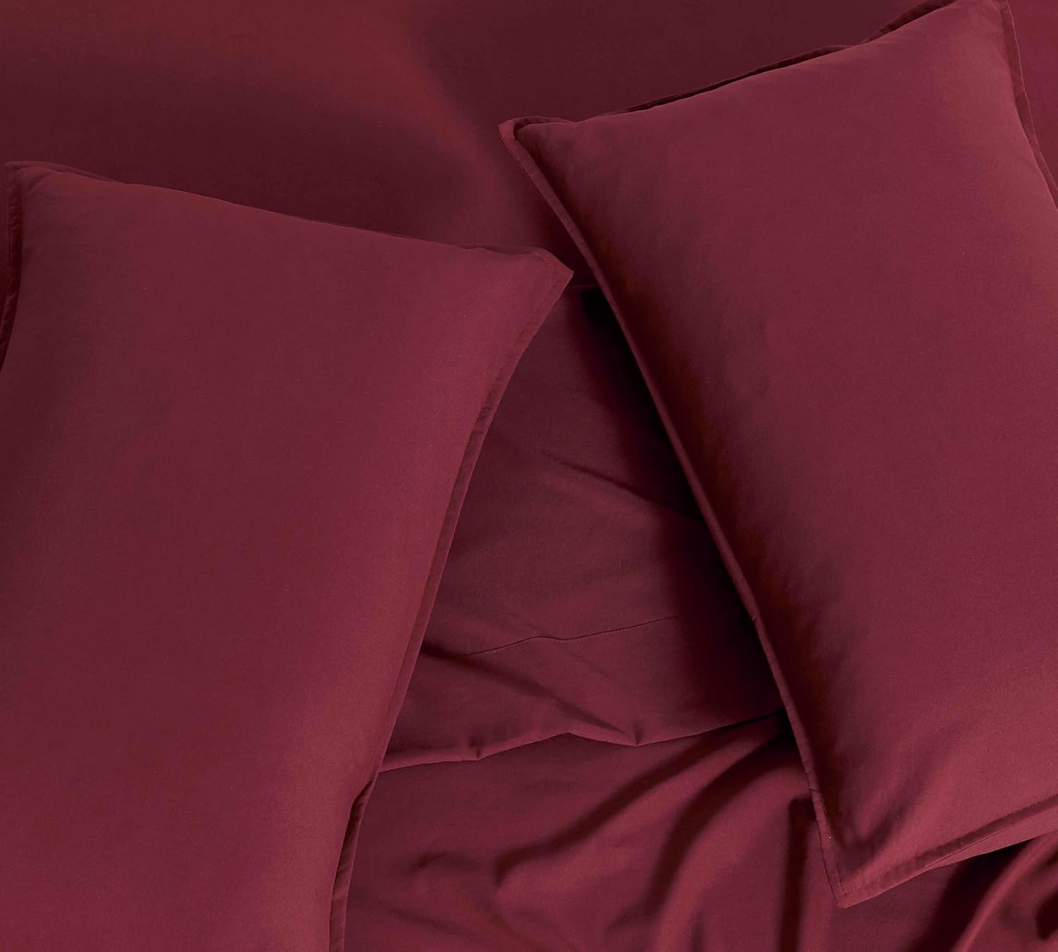 Vintage Washed Microfibre Standard Pillowcases - Twin-Pack - Burgundy