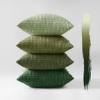 Corduroy Corn Grain Cushion Covers - Pack of 4 Mix of Green Shades - 30cm x 50cm