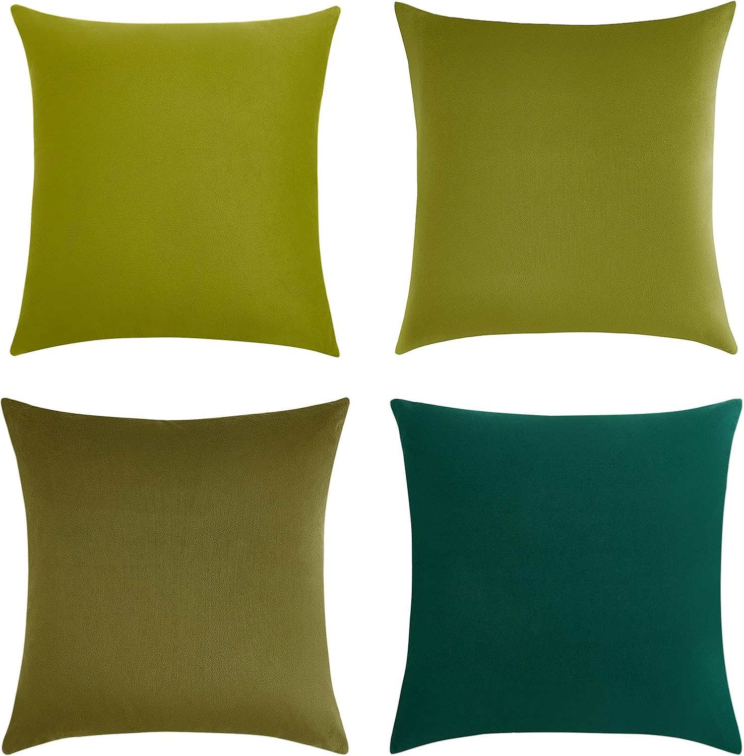 Velvet Cushion Covers - Pack of 4 -  Gradient Green - 45cm*45cm