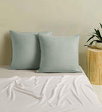 Vintage Washed Microfibre European Pillowcases - Twin-Pack - Sage