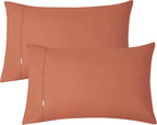 Vintage Washed Cotton Fitted Sheet Combo Set - Brick