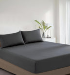 Vintage Washed Cotton Fitted Sheet Combo Set - Charcoal