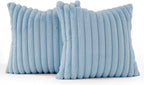 Faux Fur Cushion Covers - Twin-Pack - Sky - 45cm x 45cm