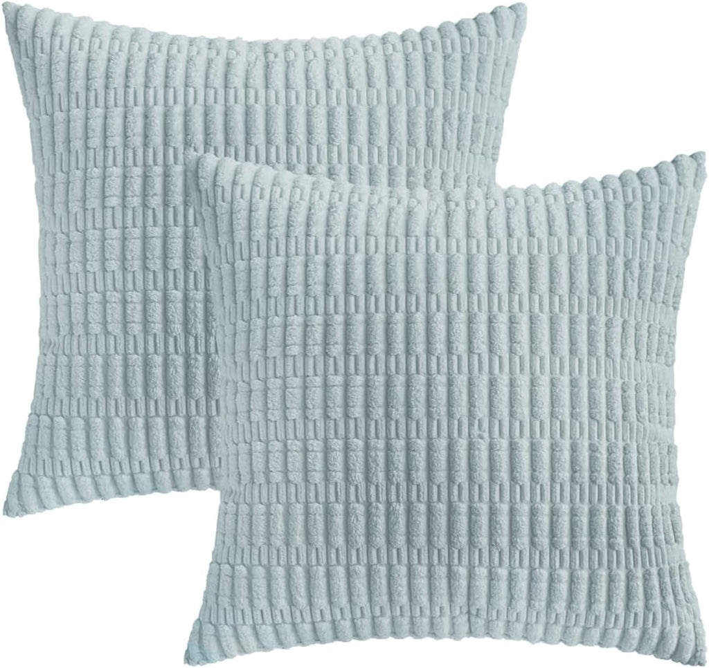 Boho Corduroy Cushion Covers - Twin-Pack - Sky - 45cm x 45cm