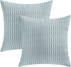 Boho Corduroy Cushion Covers - Twin-Pack - Sky - 45cm x 45cm