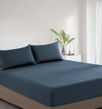 Vintage Washed Cotton Fitted Sheet Combo Set - Indigo