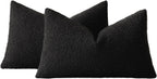 Bouclé Cushion Covers - Twin-Pack - Black - 30cm x 50cm