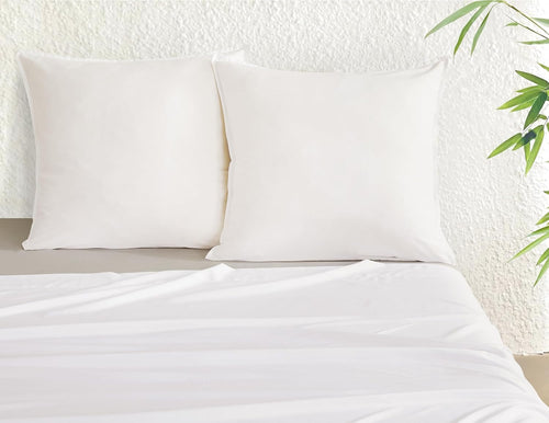 Bamboo Microfibre European Pillowcases - One Pair - White
