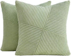 Corduroy Windmill-Inspired Cushion Covers - Twin-Pack - Sage - 45cm x 45cm