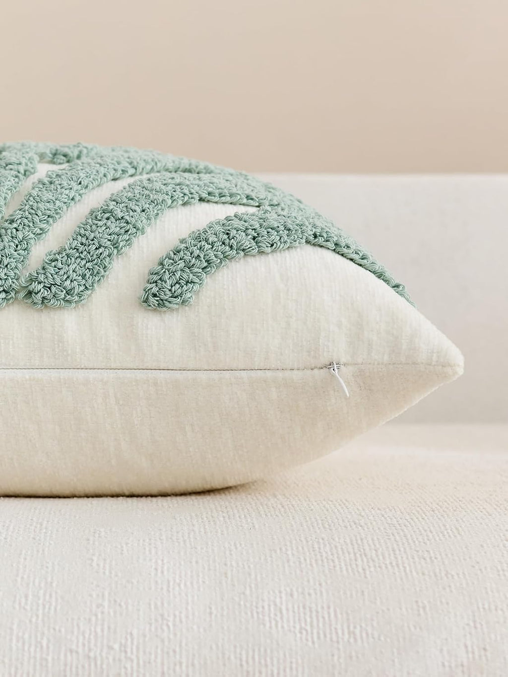 Tufted Leaf Cushion Covers - Twin-Pack - Seafoam, 45cm x 45cm
