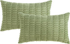 Boho Corduroy Cushion Covers - Twin-Pack - Sage Green - 30cm x 50cm