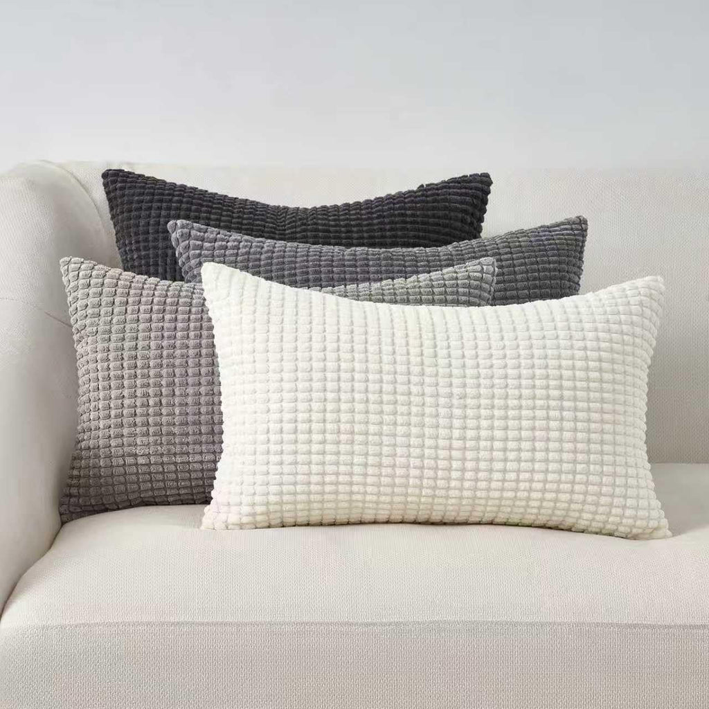 Corduroy Corn Grain Cushion Covers - Pack of 4 Mix of Grey Shades - 30cm x 50cm