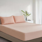 Vintage Washed Cotton Fitted Sheet Combo Set - Pink