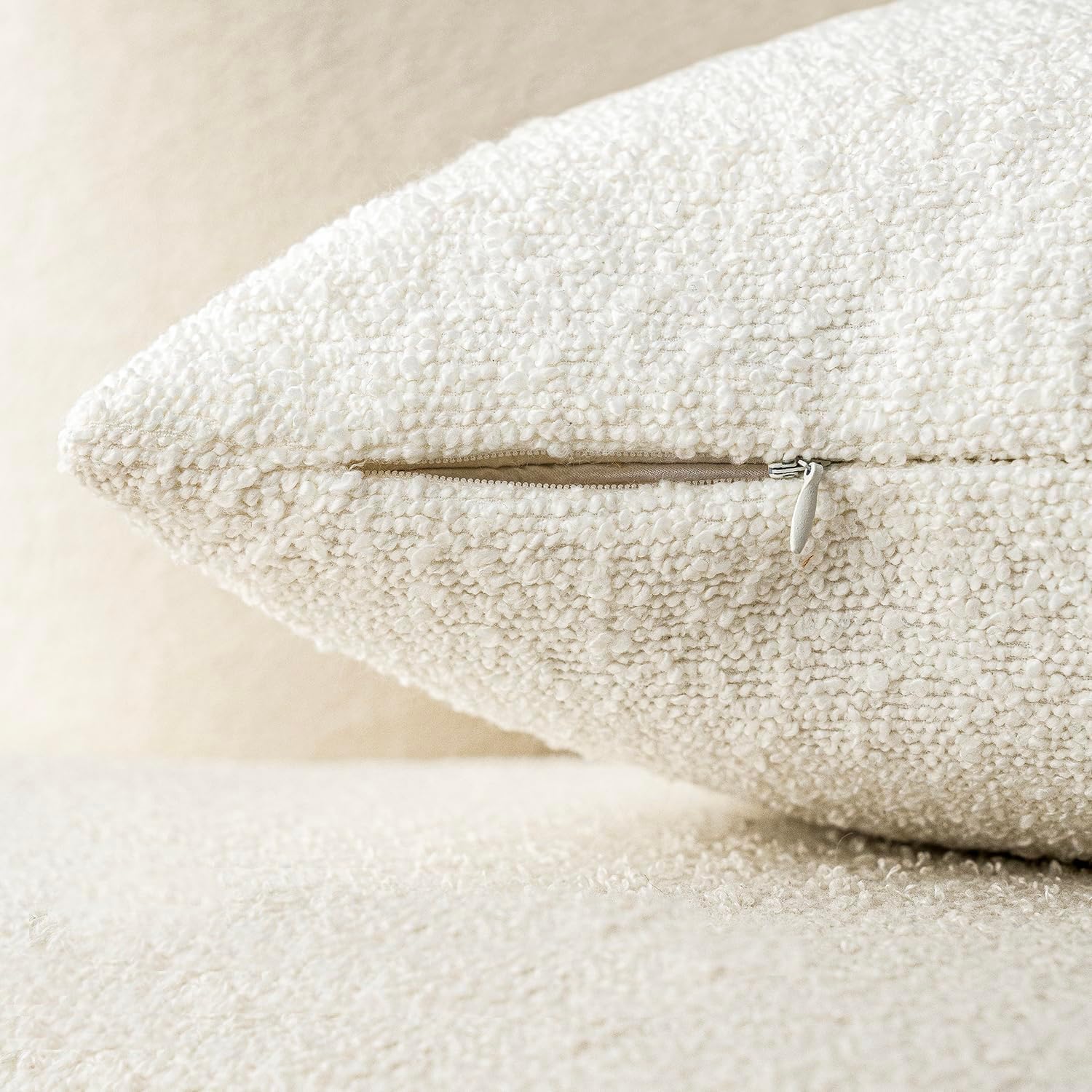 Boucle European Pillowcases - Snow - Twin Pack