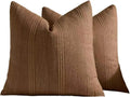Linen Blend Striped European Pillowcases, Set of 2, Tabocco, 65x65cm