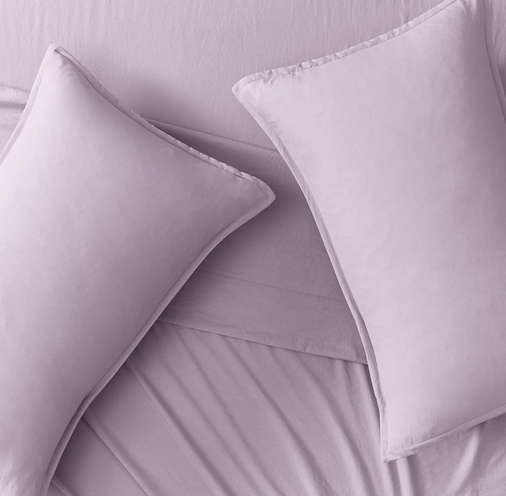 Vintage Washed Microfibre Sheet Set with Pillowcases - Lilac