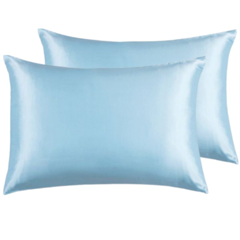 100% Mulberry Silk Pillowcase - Twin-Pack - Sky Blue