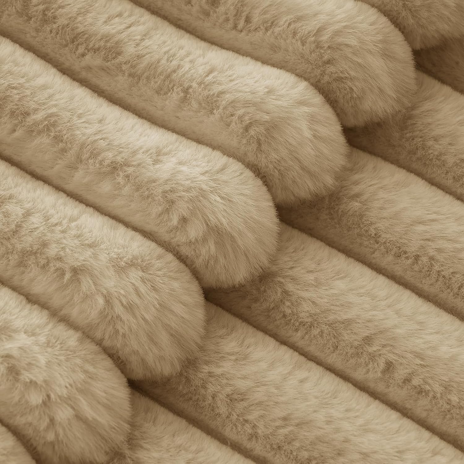 Faux Fur European Pillowcases - Natural - Twin Pack