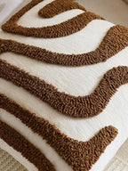 Tufted Wave Cushion Covers Set of 2, Brown, 45 x 45 cm