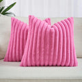 Faux Fur Cushion Covers - Twin-Pack - Snow - 45cm x 45cm