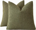 Boucle European Pillowcases - Olive - Twin Pack