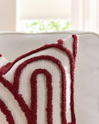 Tufted Arch Cushion Covers - Twin-Pack - Burgundy, 45cm x 45cm