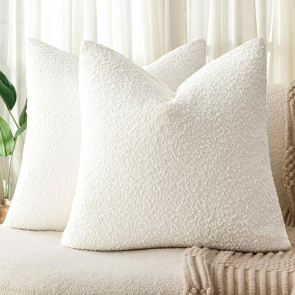 Boucle European Pillowcases - Snow - Twin Pack