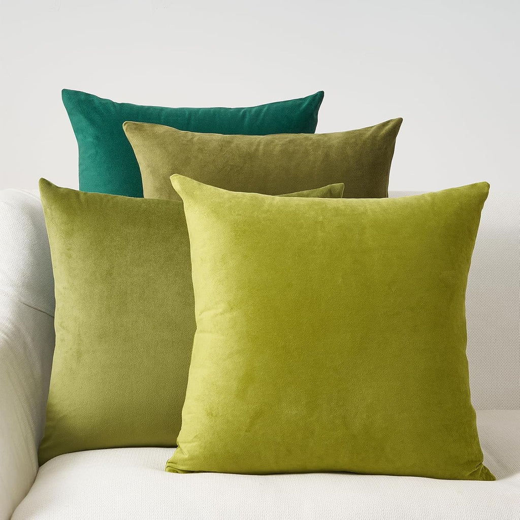 Velvet Cushion Covers - Pack of 4 -  Gradient Green - 45cm*45cm