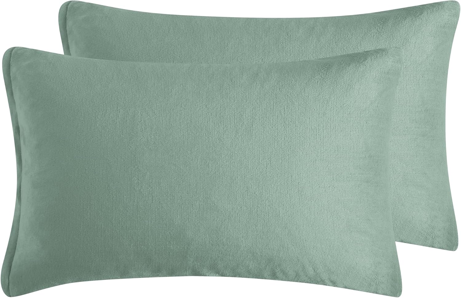 Teddy Sherpa Standard Pillowcases - Twin-Pack - Sage Green - 48cm x 73cm