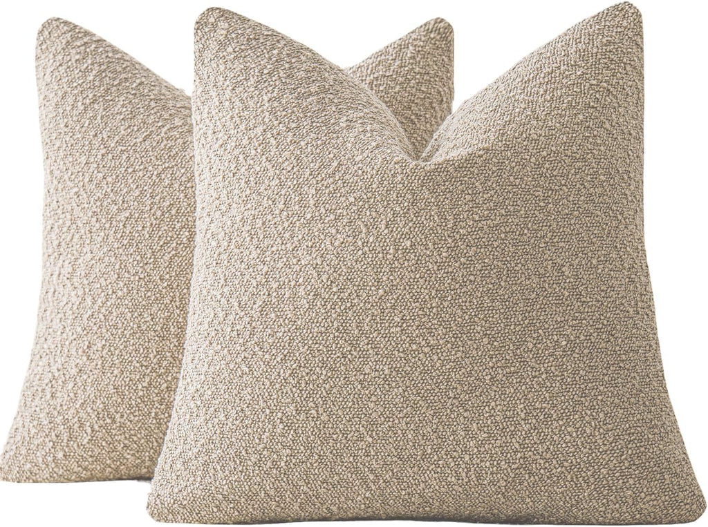 Boucle European Pillowcases - Oatmeal - Twin Pack