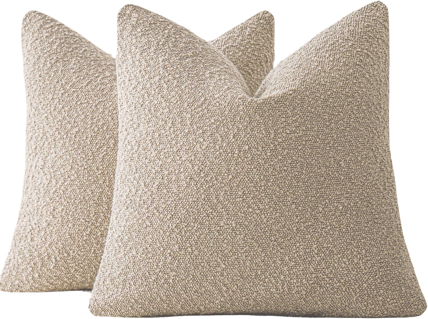 Boucle European Pillowcases - Oatmeal - Twin Pack
