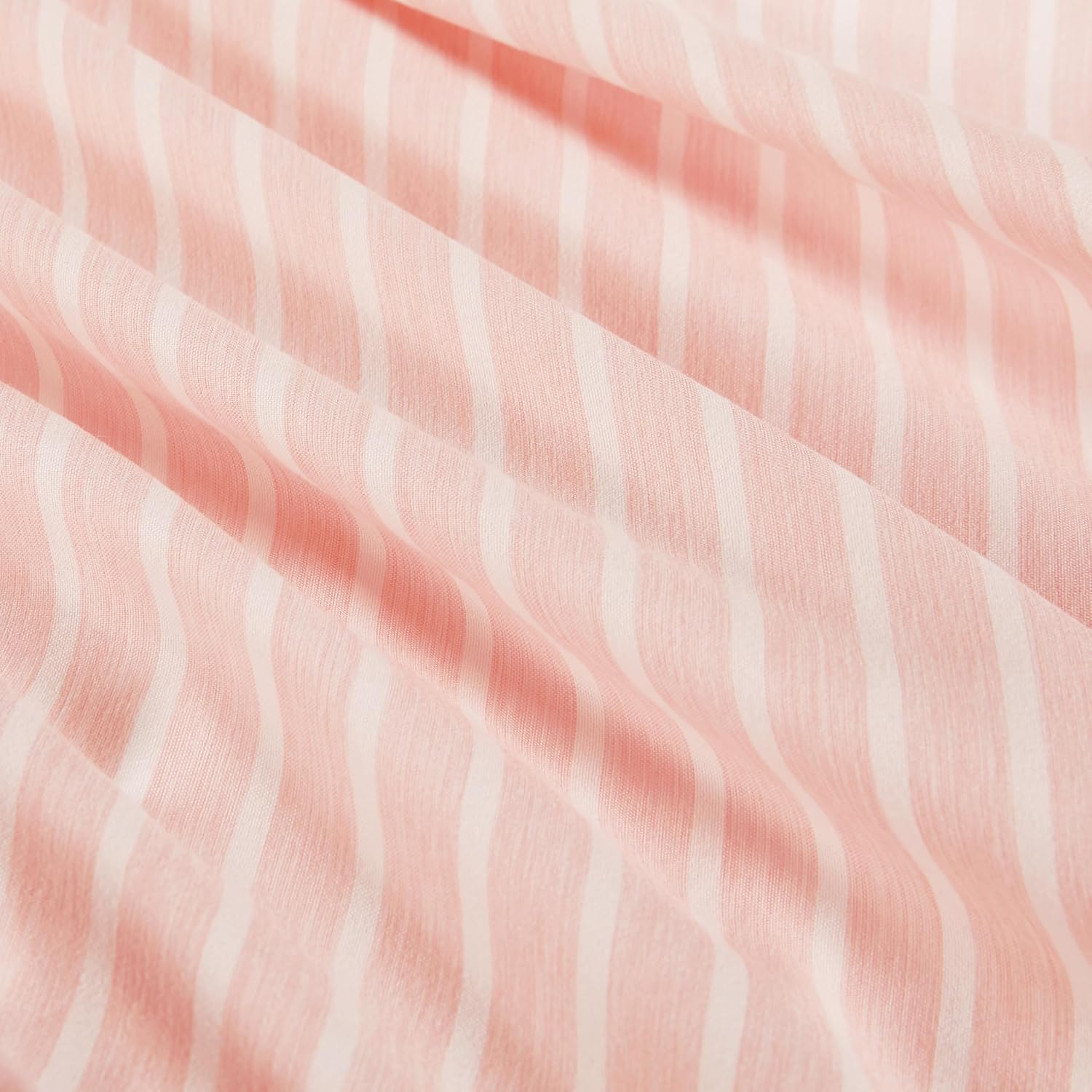 Yarn-Dyed Microfibre Stripe Quilt Cover Set - Light Pink