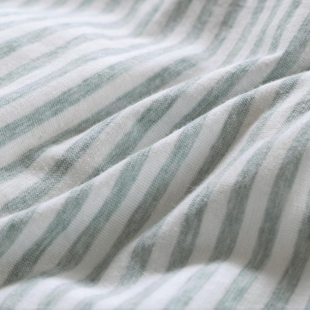 100% Jersey Cotton Standard Pillowcases - Twin-Pack - Sage Stripe