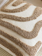 Tufted Wave Cushion Covers Set of 2, Camel, 45 x 45 cm