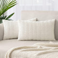Boho Corduroy Cushion Covers - Twin-Pack - White - 30cm x 50cm