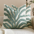 Tufted Leaf Cushion Covers - Twin-Pack - Seafoam, 45cm x 45cm