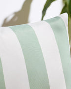 Striped Outdoor Waterproof Cushion Covers Sage Green 45x45cm