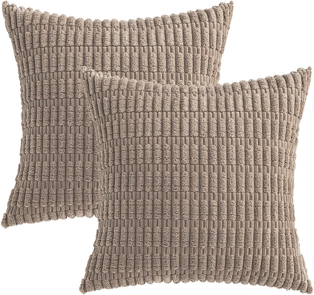 Boho Corduroy Cushion Covers - Twin-Pack - Taupe - 45cm x 45cm