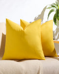 Outdoor Waterproof Cushion Covers - Yellow, 45x45cm