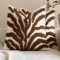 Tufted Leaf Cushion Covers - Twin-Pack - Brown, 45cm x 45cm