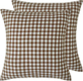 Yarn-Dyed Vintage Washed Cotton European Pillowcases - Brown