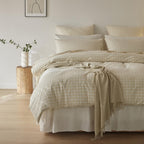 Yarn-Dyed Vintage Washed Cotton Quilt Cover Set - Oatmeal