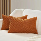 Corduroy Windmill-Inspired Cushion Covers - Twin-Pack - Terracotta - 30cm x 50cm